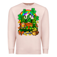 Pale Pink st. patricks gnomes truck with rainbow Premium Sweatshirt - BundleAndBundleShop