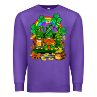 Purple st. patricks gnomes truck with rainbow Premium Sweatshirt - BundleAndBundleShop