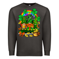 Smoke st. patricks gnomes truck with rainbow Premium Sweatshirt - BundleAndBundleShop