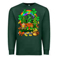 Sports Green st. patricks gnomes truck with rainbow Premium Sweatshirt - BundleAndBundleShop