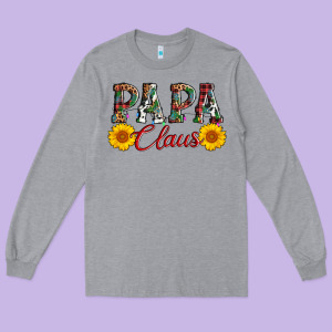 Papa Claus Long Sleeve Tee Designed By Adodesignshop