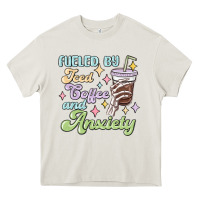Cream fueled by iced coffee and anxiety Heavy Core Tee - MaliasSmallBusiness