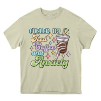 Mossy fueled by iced coffee and anxiety Heavy Core Tee - MaliasSmallBusiness