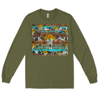 Army Green longhorn bull skull cowhide leopard turquoise Long Sleeve Tee - Artiststas