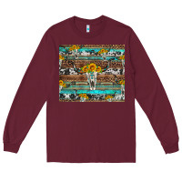 Burgundy longhorn bull skull cowhide leopard turquoise Long Sleeve Tee - Artiststas