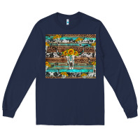 Navy longhorn bull skull cowhide leopard turquoise Long Sleeve Tee - Artiststas