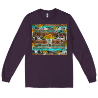 Plum longhorn bull skull cowhide leopard turquoise Long Sleeve Tee - Artiststas