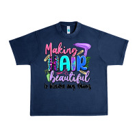 Navy making hair beautiful is kinda my thing Urban Heavy Tee - Artiststas