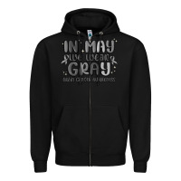 Black in may we wear gray brain cancer awareness Zipper Hoodie - MaliasSmallBusiness