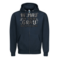 Navy in may we wear gray brain cancer awareness Zipper Hoodie - MaliasSmallBusiness