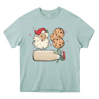 Arona custom milk and cookies with santa Heavy Core Tee - MaliasSmallBusiness