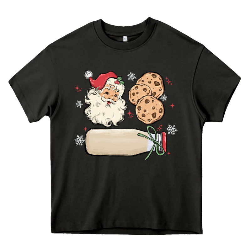 Custom Milk And Cookies With Santa Heavy Core Tee by MaliasSmallBusiness | Teevron