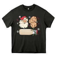 Asphalt custom milk and cookies with santa Heavy Core Tee - MaliasSmallBusiness