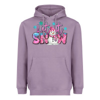 Lavender let it snow pink christmas snowman Heavyweight Hoodie - MaliasSmallBusiness
