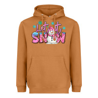 Meerkat let it snow pink christmas snowman Heavyweight Hoodie - MaliasSmallBusiness
