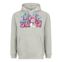 Moon Dust let it snow pink christmas snowman Heavyweight Hoodie - MaliasSmallBusiness