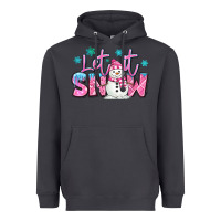 Smoke let it snow pink christmas snowman Heavyweight Hoodie - MaliasSmallBusiness