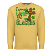 Antique Gold I Am Not Lucky I Am Blessed St. Patricks Premium Sweatshirt - BundleAndBundleShop