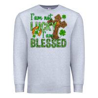 Heather Grey I Am Not Lucky I Am Blessed St. Patricks Premium Sweatshirt - BundleAndBundleShop