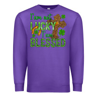 Purple I Am Not Lucky I Am Blessed St. Patricks Premium Sweatshirt - BundleAndBundleShop
