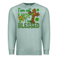 Seafoam I Am Not Lucky I Am Blessed St. Patricks Premium Sweatshirt - BundleAndBundleShop
