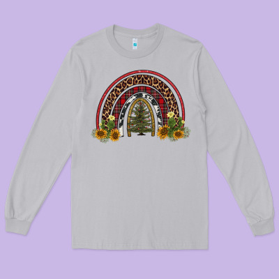 Rainbow Tree Long Sleeve Tee Designed By Adodesignshop