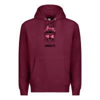 Burgundy Pink Flower Mom Skull Premium Hoodie - Bettercallsaul