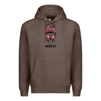 Coffee Pink Flower Mom Skull Premium Hoodie - Bettercallsaul