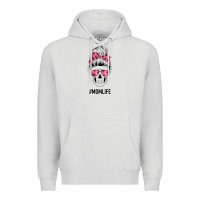 Dove Grey Pink Flower Mom Skull Premium Hoodie - Bettercallsaul