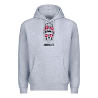 Heather Grey Pink Flower Mom Skull Premium Hoodie - Bettercallsaul
