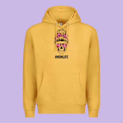 Pink Flower Mom Skull Premium Hoodie Designed By Bettercallsaul