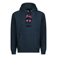 Navy Pink Flower Mom Skull Premium Hoodie - Bettercallsaul