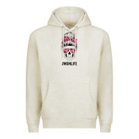 Oatmeal Heather Pink Flower Mom Skull Premium Hoodie - Bettercallsaul