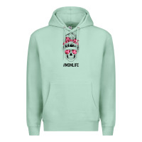 Seafoam Pink Flower Mom Skull Premium Hoodie - Bettercallsaul