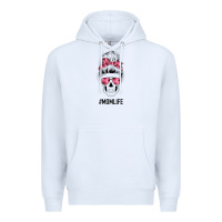 White Pink Flower Mom Skull Premium Hoodie - Bettercallsaul