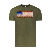 Vintage Olive usa flag leopard Vintage Tee - JahusDesignShop