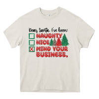 Cream dear santa ive been Heavy Core Tee - MaliasSmallBusiness