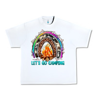 White let's go camping rainbow Urban Heavy Tee - JahusDesignShop