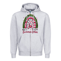 Heather Grey summer vibes Zipper Hoodie - MaliasSmallBusiness
