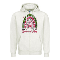 Oatmeal Heather summer vibes Zipper Hoodie - MaliasSmallBusiness