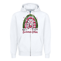 White summer vibes Zipper Hoodie - MaliasSmallBusiness