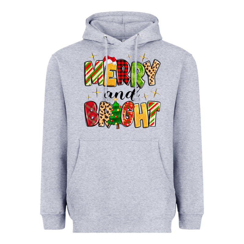 Merry And Bright Heavyweight Hoodie by MaliasSmallBusiness | Teevron