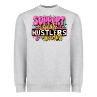 Heather Grey support local hustlers and dreamers Heavyweight Sweatshirt - JahusDesignShop