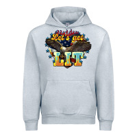 Heather Grey Let's get lit America Eagle 4th of july Urban Hoodie - HowdyJamesFarm