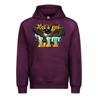 Mauve Wine Let's get lit America Eagle 4th of july Urban Hoodie - HowdyJamesFarm