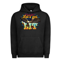 Pigment Black Let's get lit America Eagle 4th of july Urban Hoodie - HowdyJamesFarm