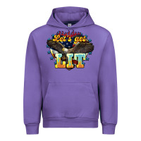 Tulip Let's get lit America Eagle 4th of july Urban Hoodie - HowdyJamesFarm