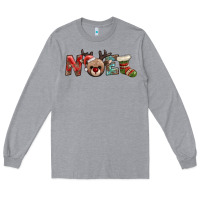 Heather Grey noel with sock and reindeer Long Sleeve Tee - AdoDesignShop