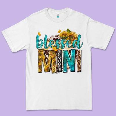 Premium Tee blessed mini with sunflowers
