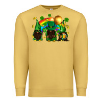 Antique Gold St. Patrick's afro gnomies with rainbow Premium Sweatshirt - BundleAndBundleShop